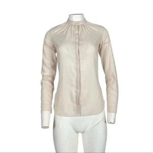H&M High Neck Sheer Blouse Cream Size 4